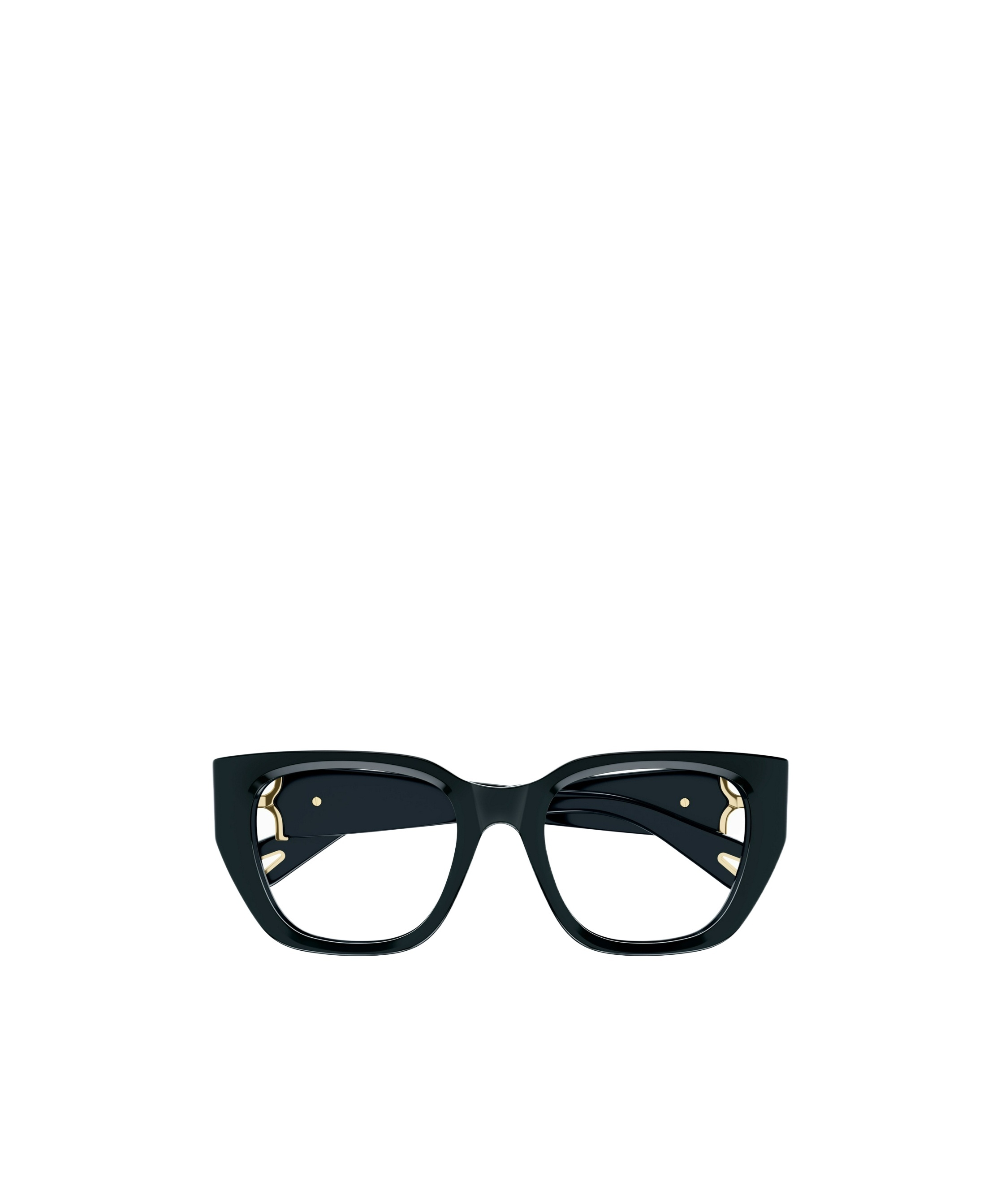 Chloé Logo-plaque Square-frame Glasses In Black