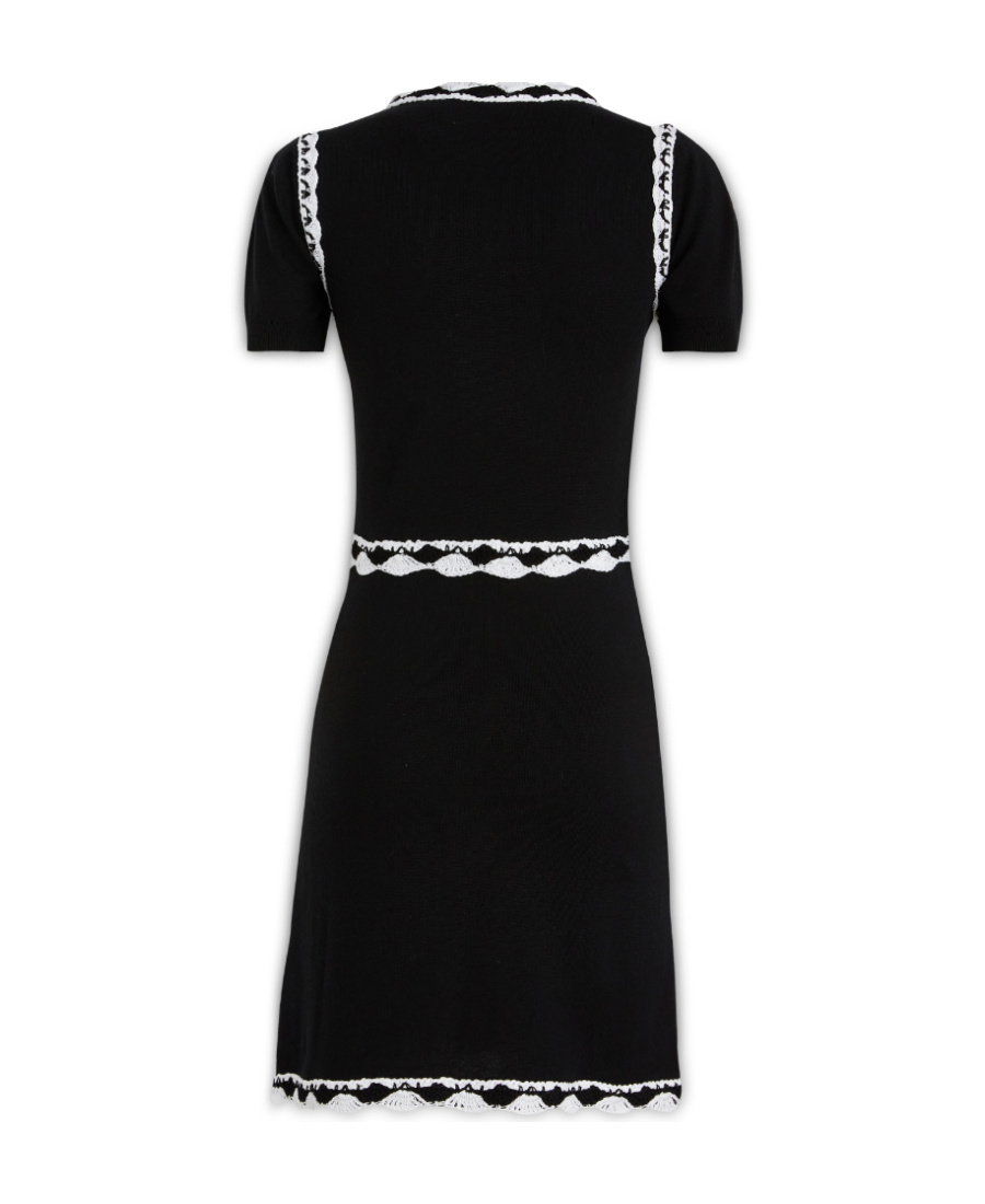 Moschino Lace Trim Knit Dress In Black