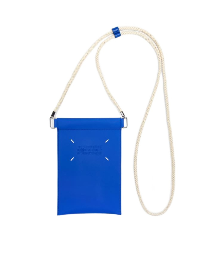 Maison Margiela Four-stitch Phone Wallet In Blue