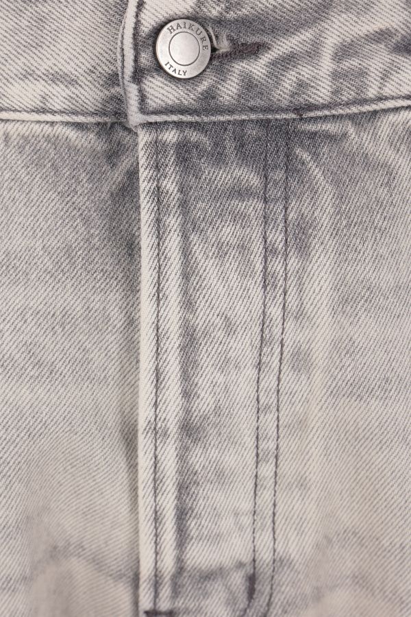 Haikure Straight Leg Five-pocket Trousers Rivet Accents In Gray