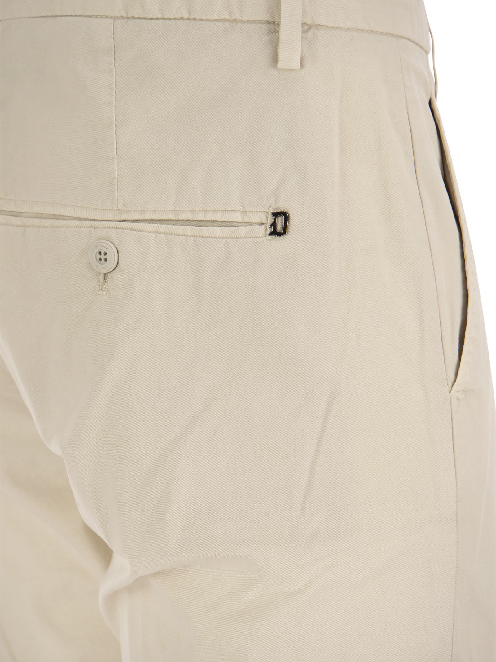 Dondup Alfredo - Slim-fit Cotton Trousers In Neutral