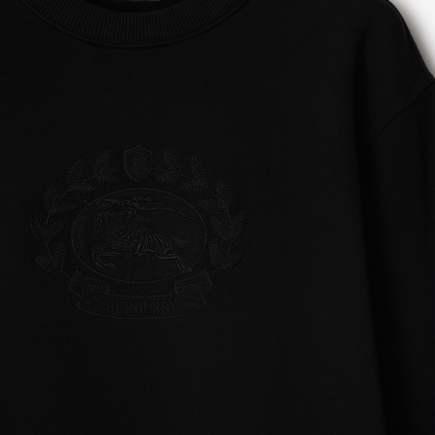 Burberry Logo-embroidered Pullover Sweatshirt In Black