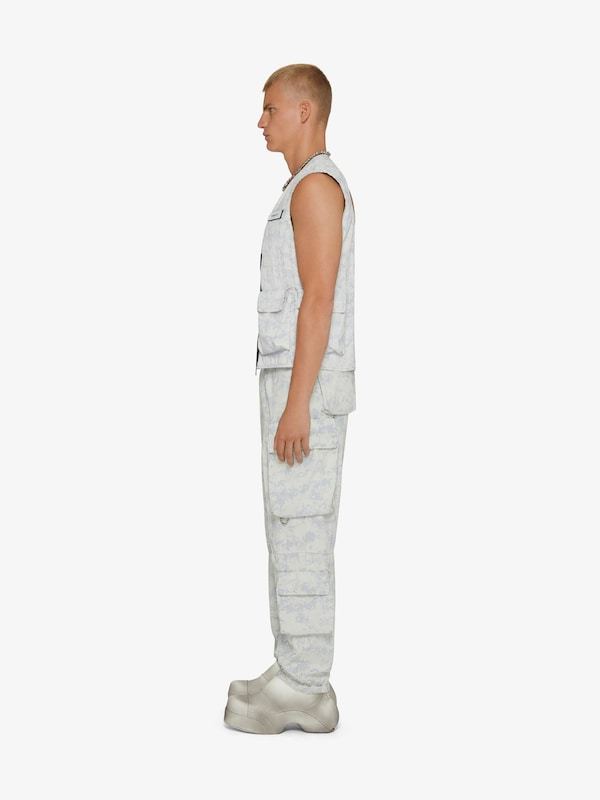 Givenchy Camouflage Pattern V Collar Work Sleeveless Vest In White