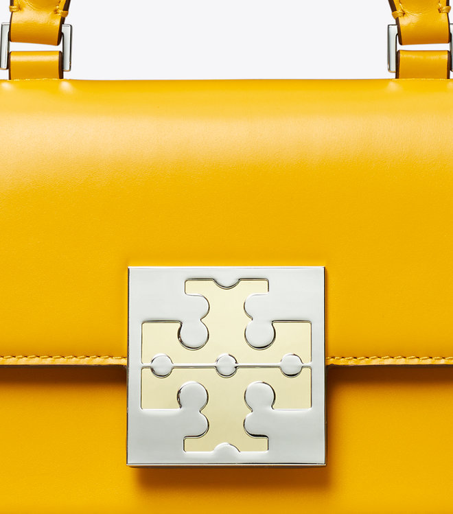 Tory Burch Bon Bon Leather Tote Bag In Orange