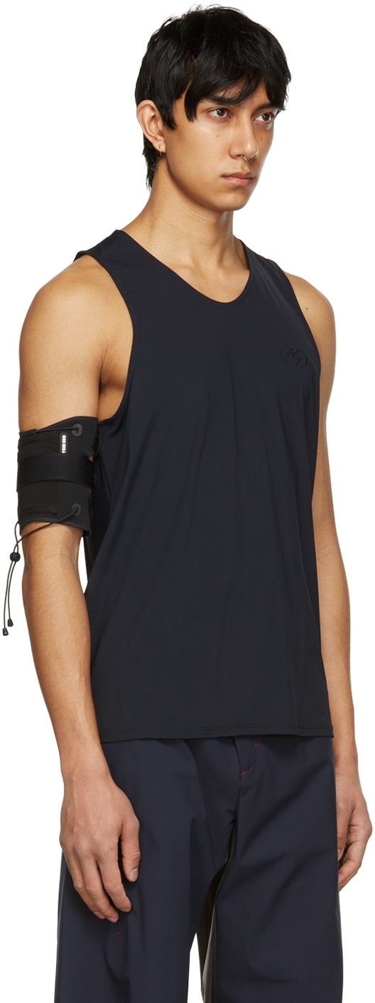 Hyein Seo Navy Nylon Tank Top In Black