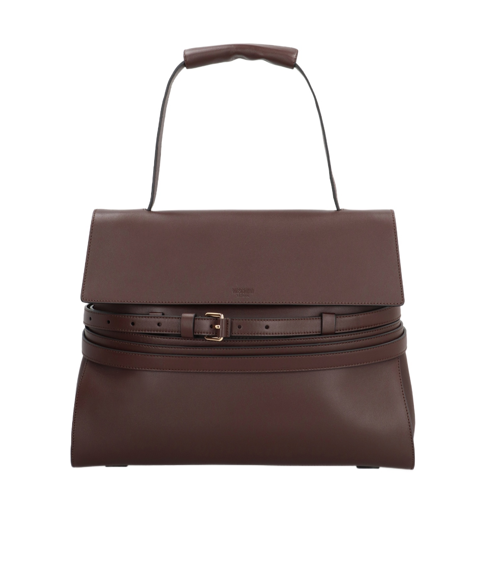 Moschino Shoulder Bag With Adjustable Strap And Buckle Detail In Brown