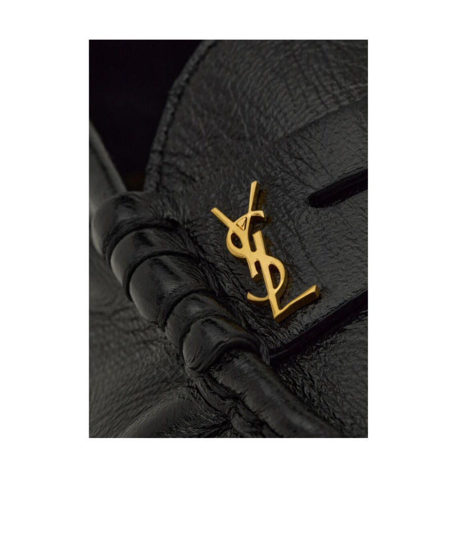 Shop Saint Laurent Le Loafer Penny Slippers In Shiny Creased Leather In Black
