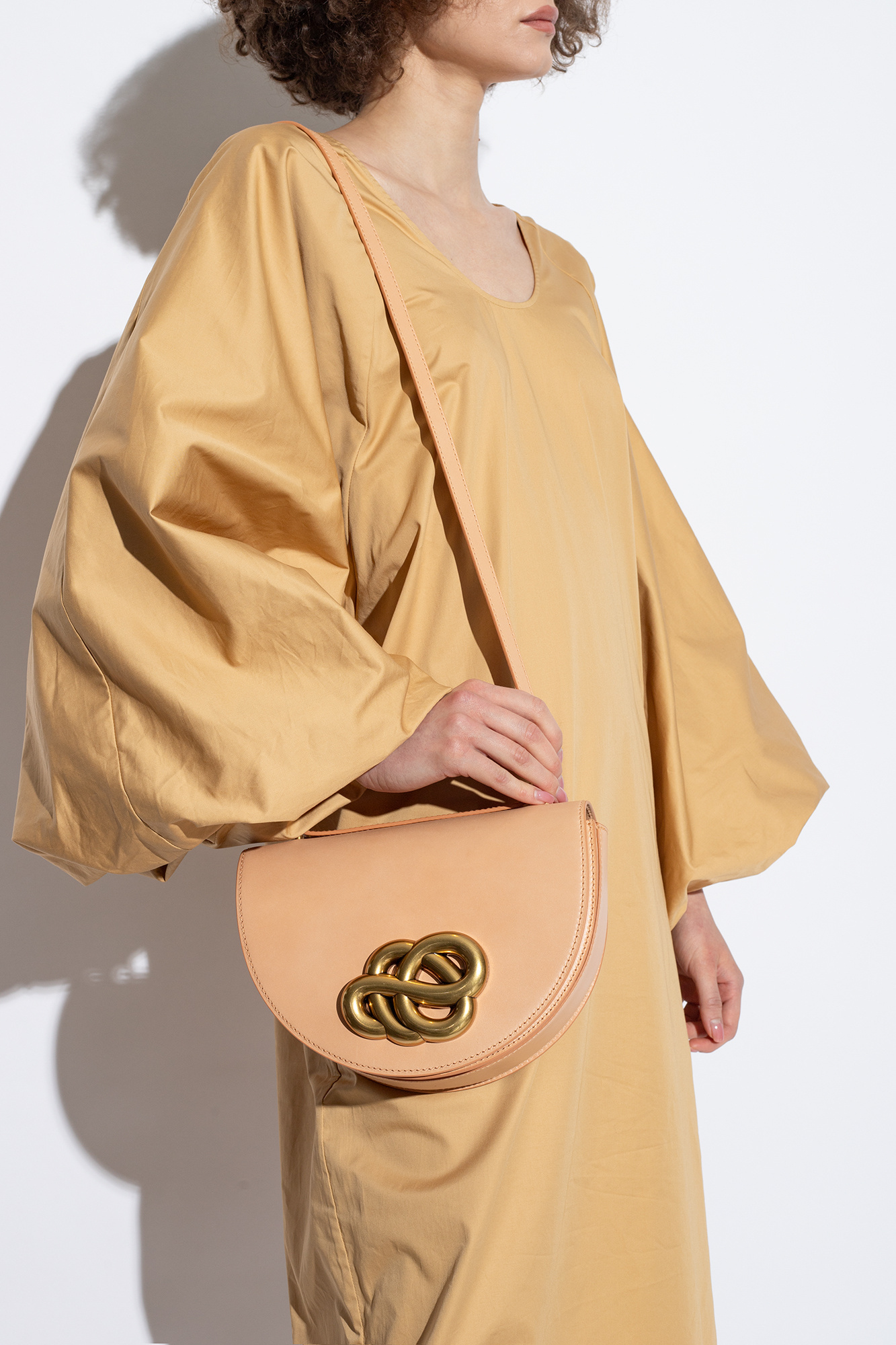 Shop By Malene Birger Cebella Leather Crossbody Bag In Nude