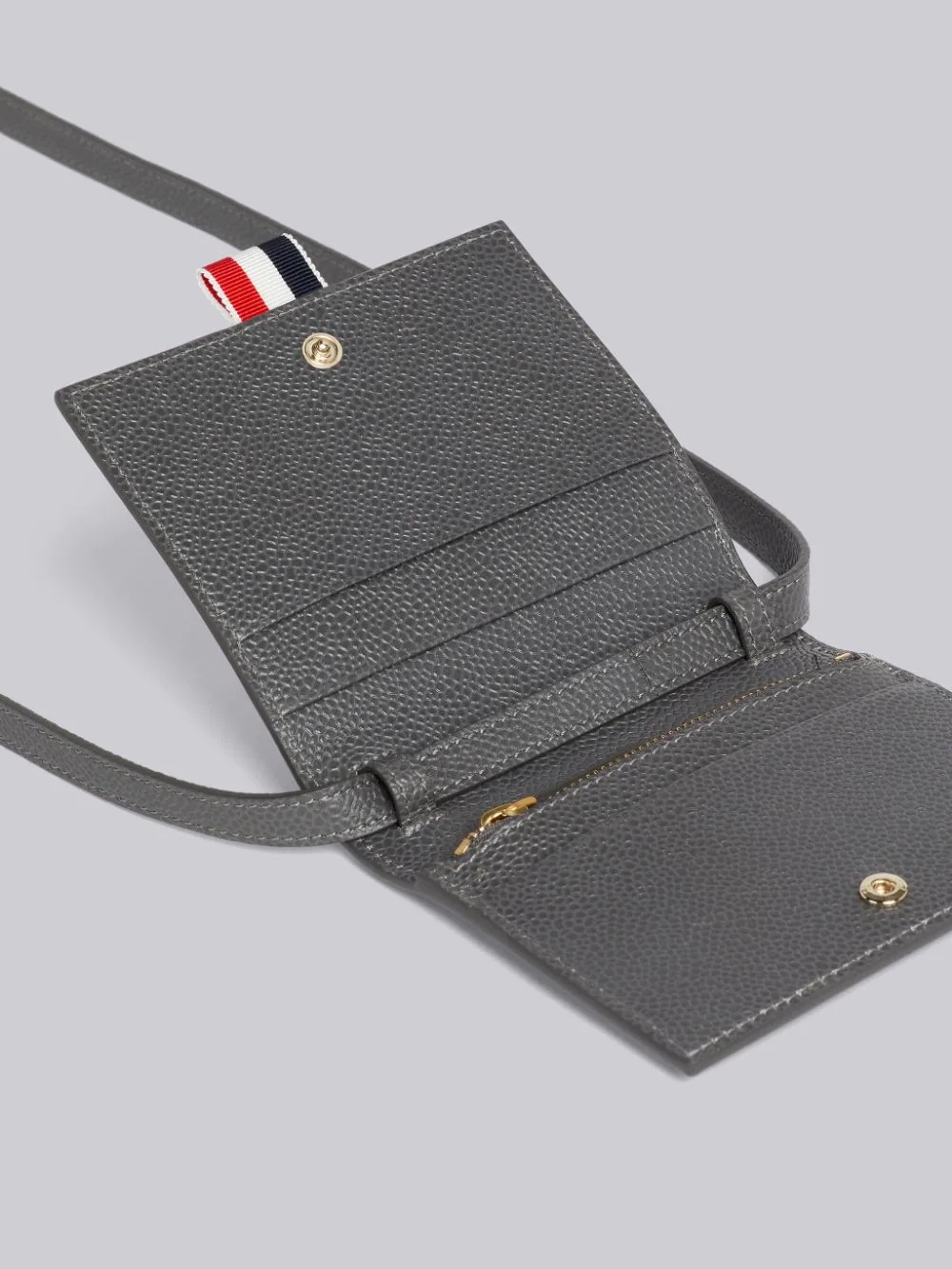 Shop Thom Browne Shoulder Strap Bi-fold Wallet In Black