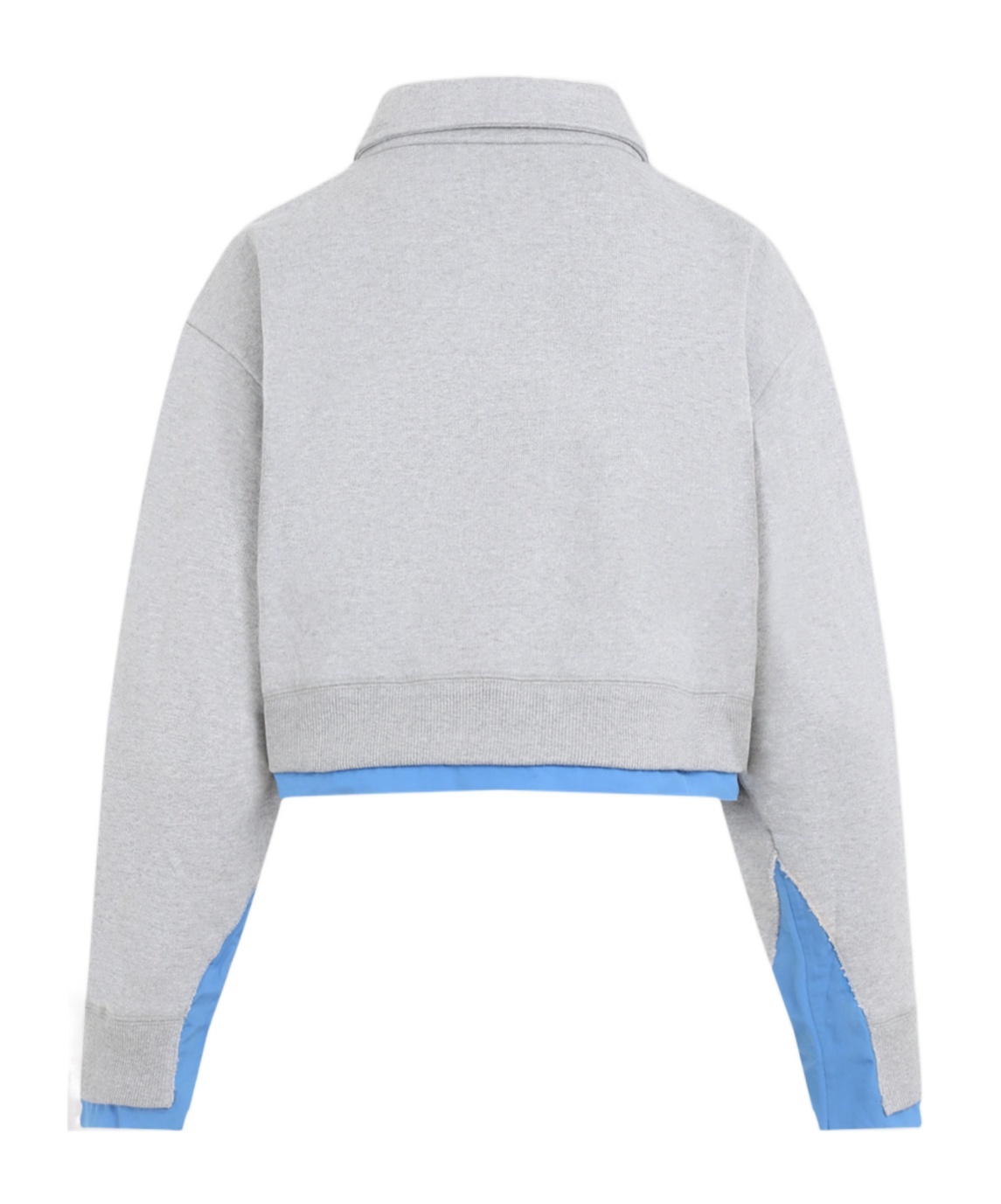 Miu Miu Cotton Fleece And Poplin Sweatshirt In White
