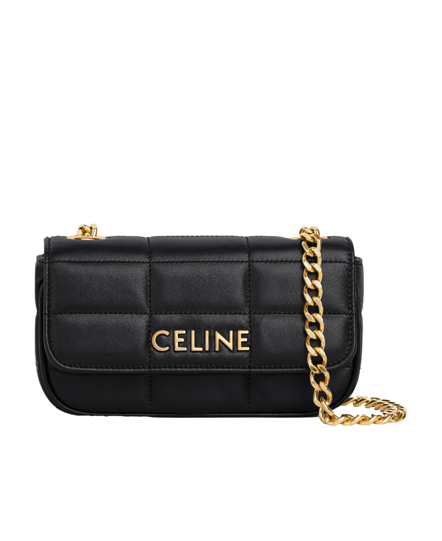 CELINE MINI SHOULDER CHAIN MATELASSE MONOCHROME CELINE IN QUILTED CALFSKIN
