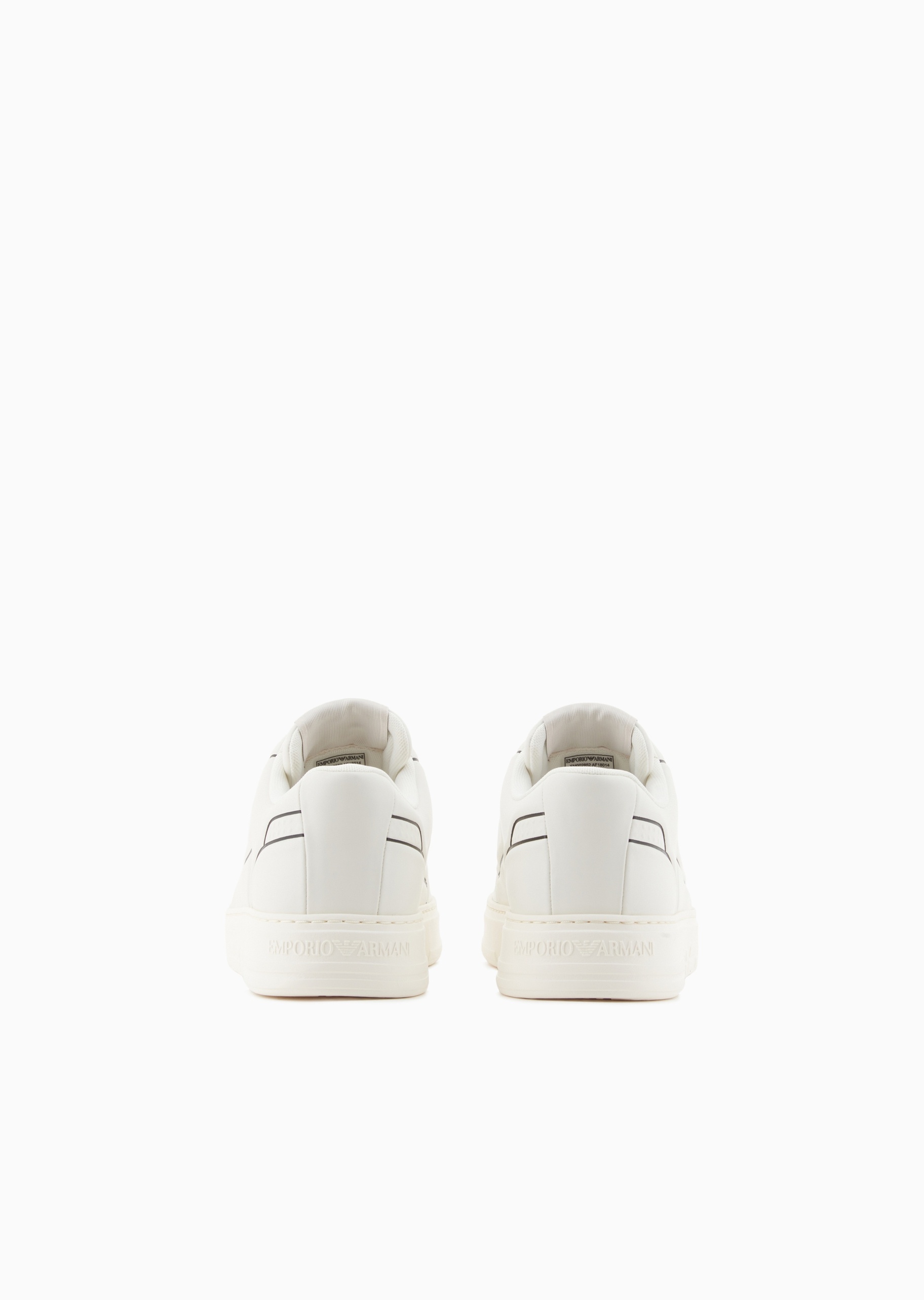 Emporio Armani Logo-detail Leather Sneakers In Multi