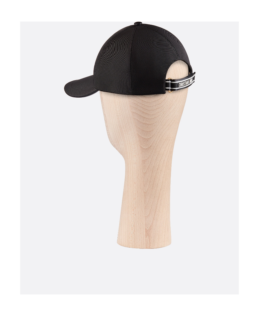 Dior Nylon Baseball Cap With Rubber Logo Patch In Black