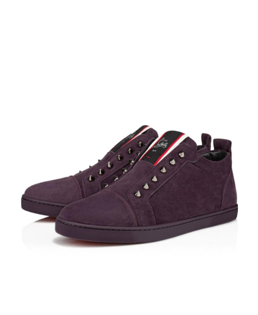 Christian Louboutin Logo-patch Leather Sneakers In Black