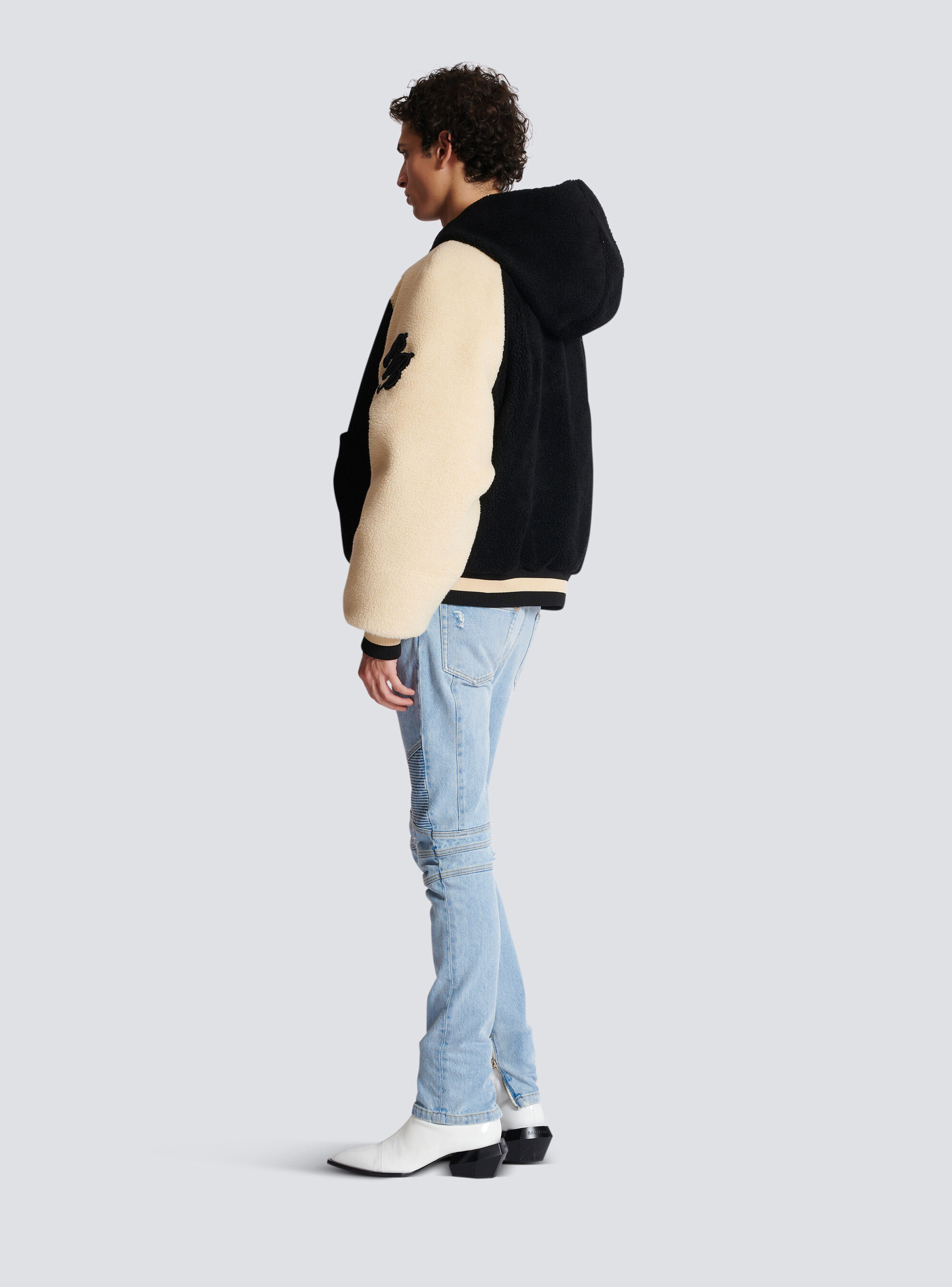Balmain Faux-shearling Reversible Jacket In Black