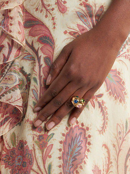 Etro Crystal-embellished Ring In Gold