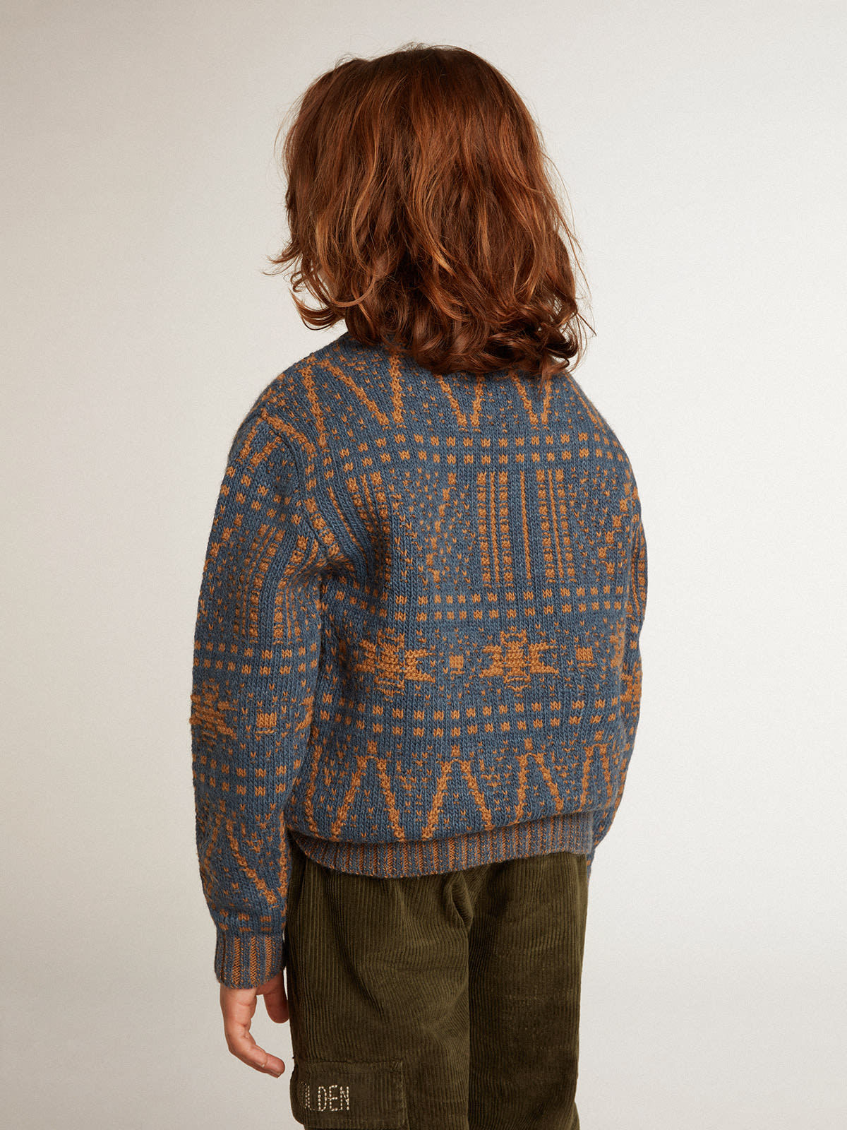 Golden Goose Phil Island Pattern Woolen Sweater In Black
