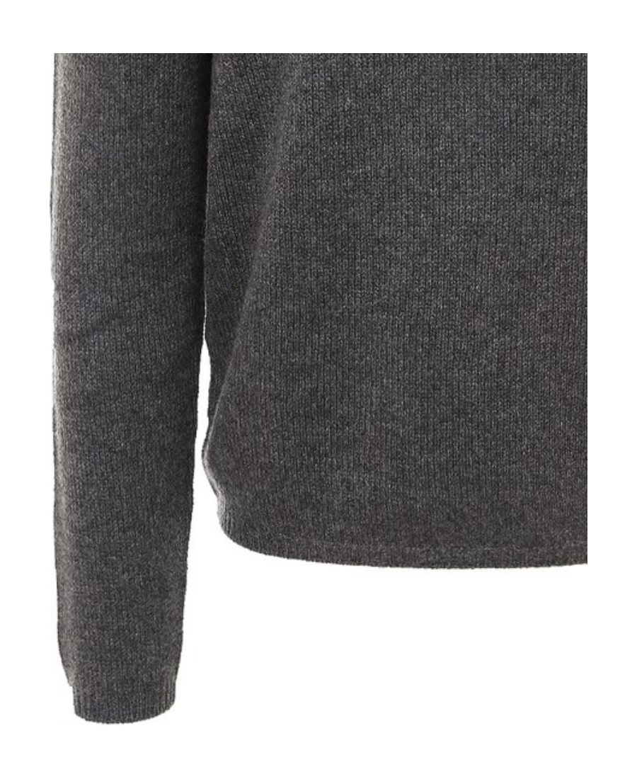 Prada Crewneck Knitted Jumper In Gray
