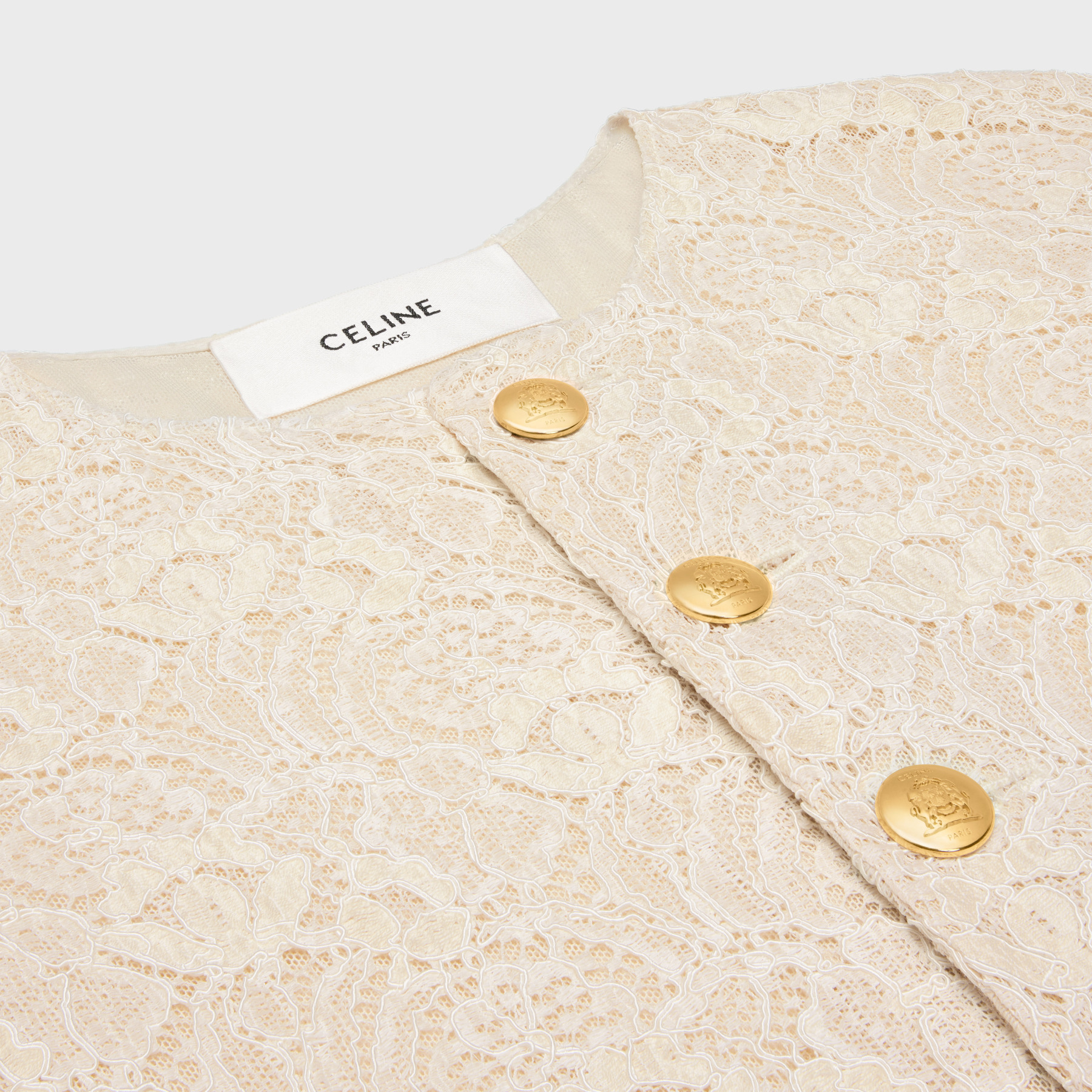 Celine Chelsea Lace Jacket In Natural Color