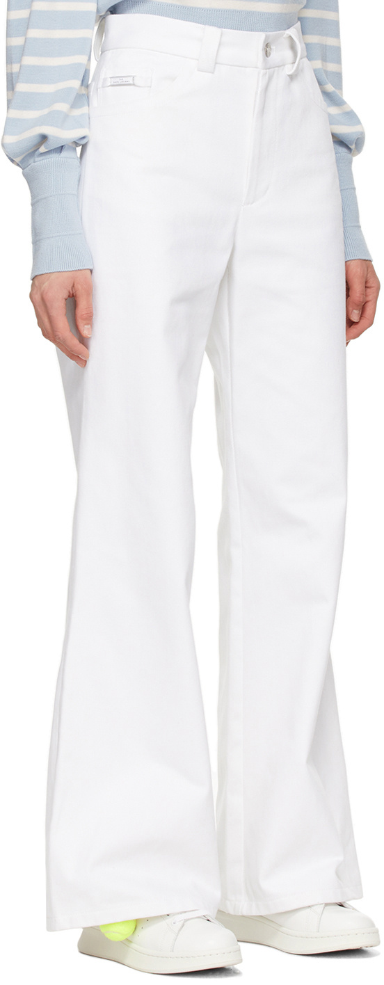 Marc Jacobs The Flared Mid-rise Trousers In White