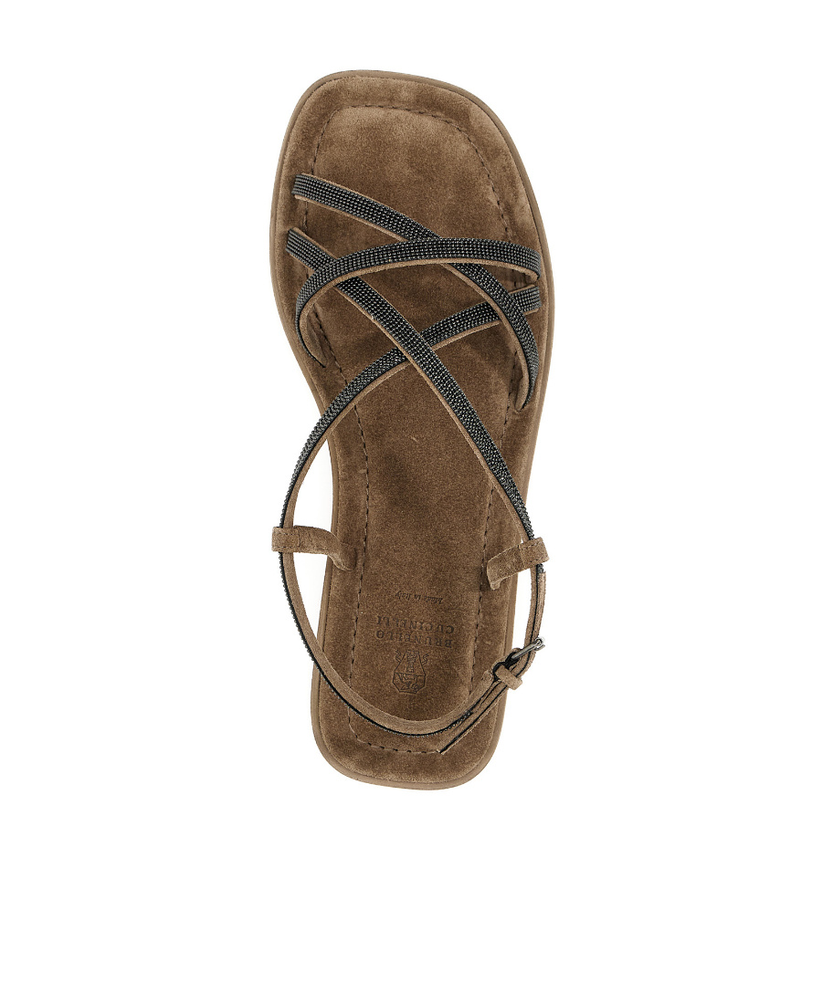 BRUNELLO CUCINELLI STRAPPY FLAT SANDALS 