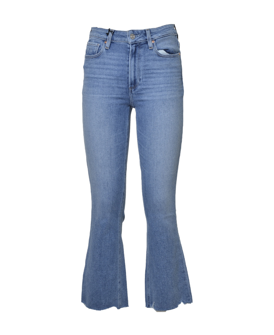 PAIGE DISTRESSED-EFFECT FLARED JEANS 
