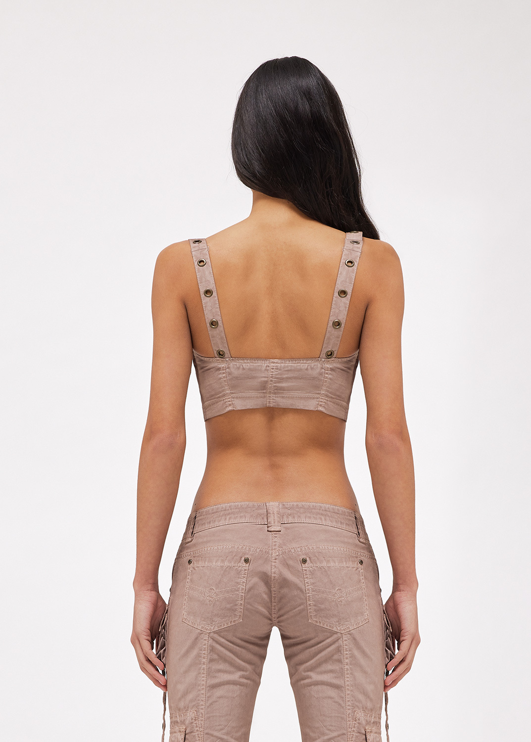Blumarine Eyelet-detail Bandeau Top In Nude