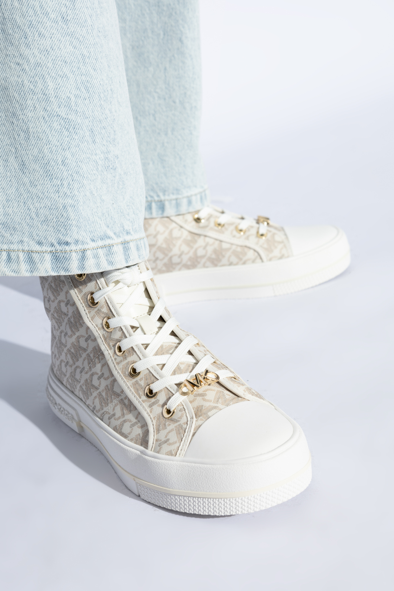 Michael Michael Kors Lace-up High-top Casual Shoes In Gray