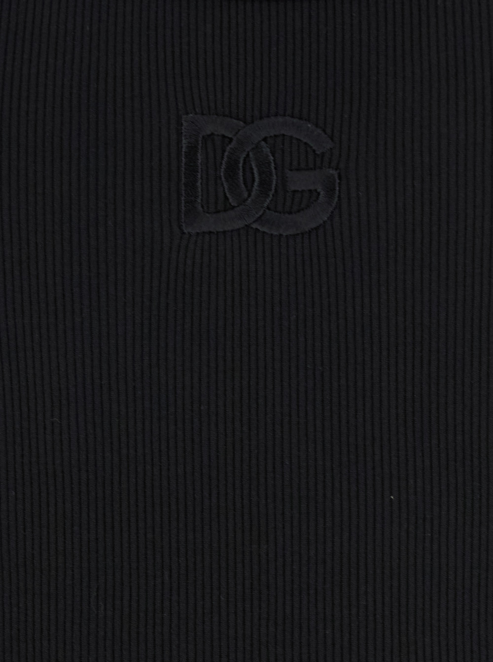 Dolce & Gabbana Black Sleeveless Top With Logo Embroidery On The Front And Ribbed Knit In Cotton Man