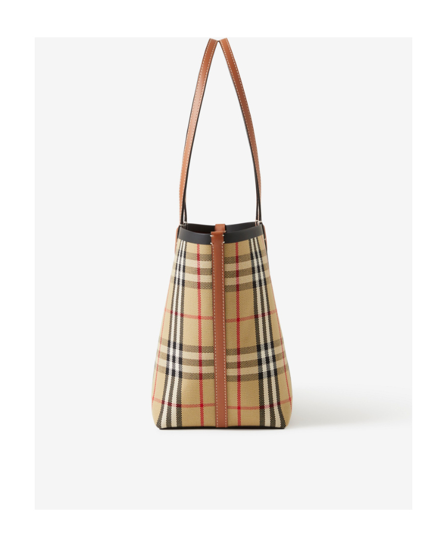 Burberry Medium London Check-pattern Tote Bag In Nude