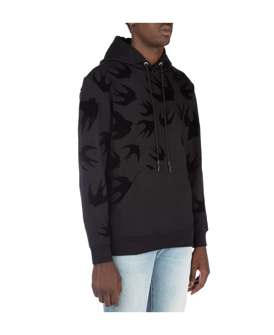 Mcq By Alexander Mcqueen Printed Hooded Sweater In Black