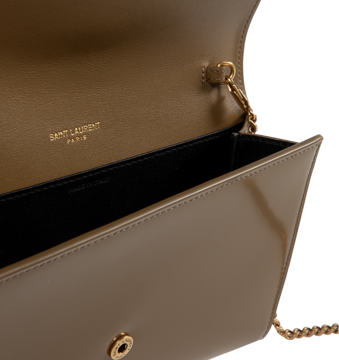 Saint Laurent Logo Wallet In Brown