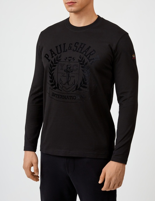 Shop Paul & Shark Pattern Logo T-shirt In Black