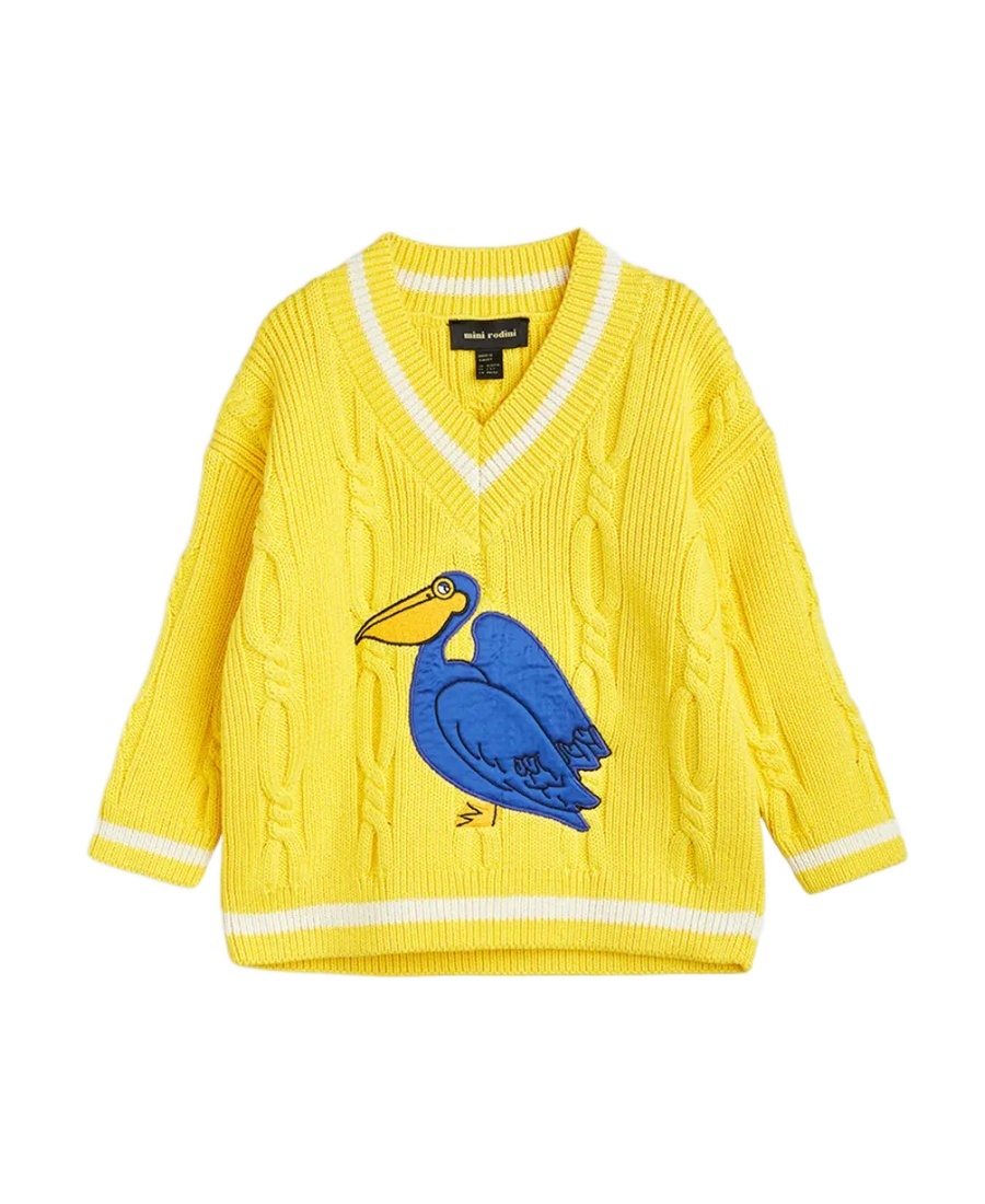 Mini Rodini Long-sleeved Sweater In Yellow