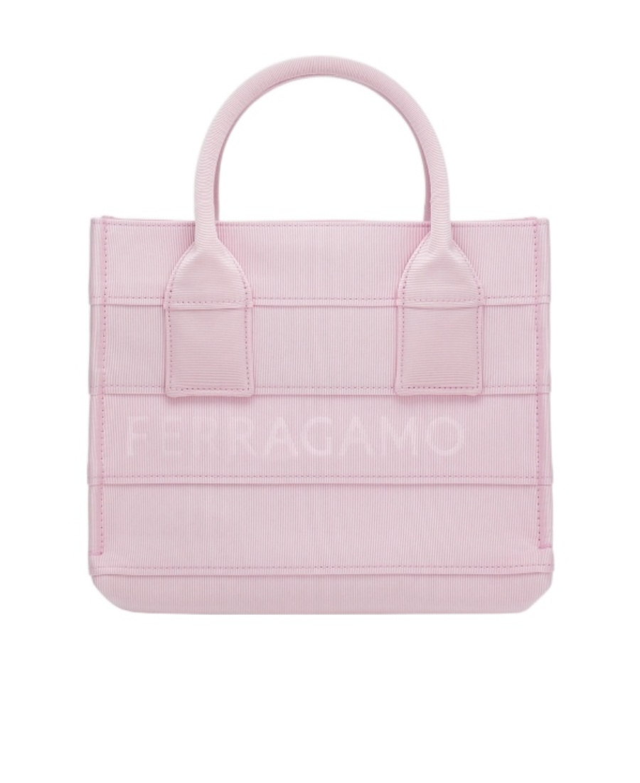 Ferragamo Small Tote Bag With Signature In Pink