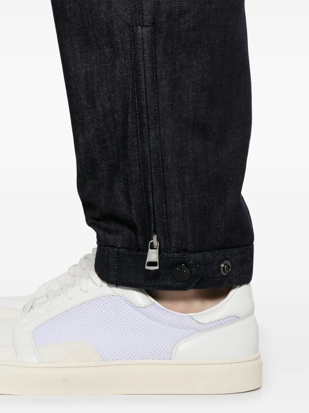 Moncler Logo-patch Tapered Trousers In Black
