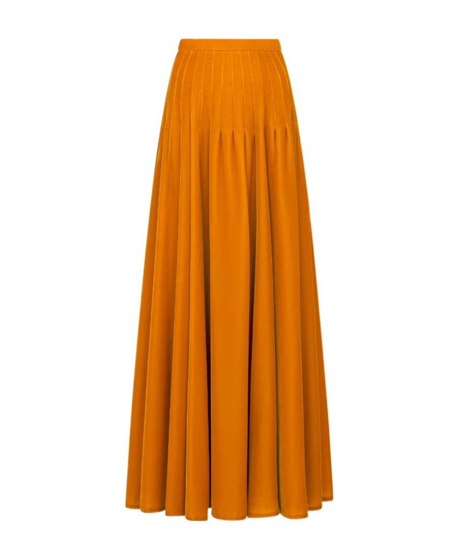 Dior Long Flared Skirt In Orange