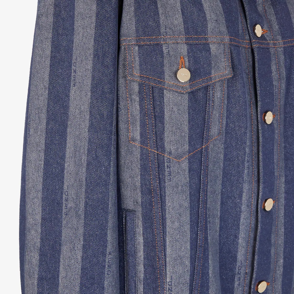 Fendi Striped Button-up Jacket In Gray