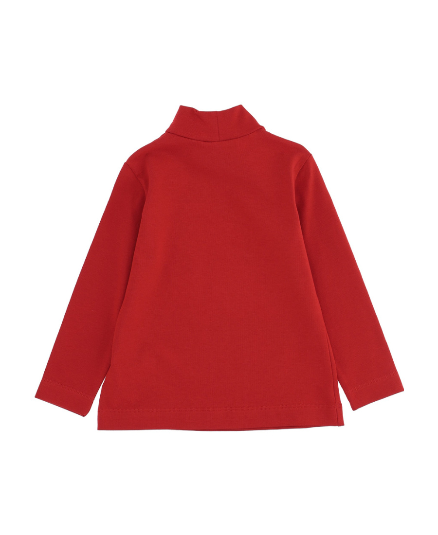 Monnalisa Logo High-necked Long-sleeved T-shirt In Red