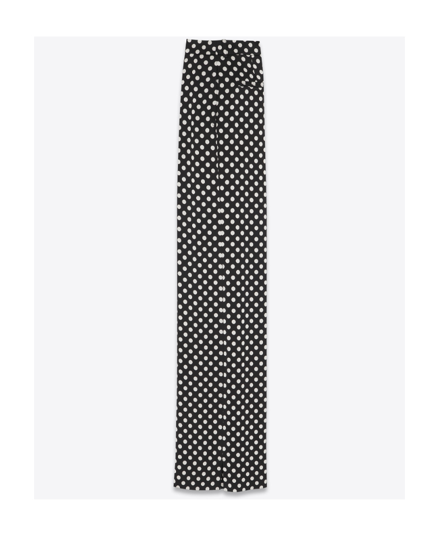 Saint Laurent Silk Trousers In Black