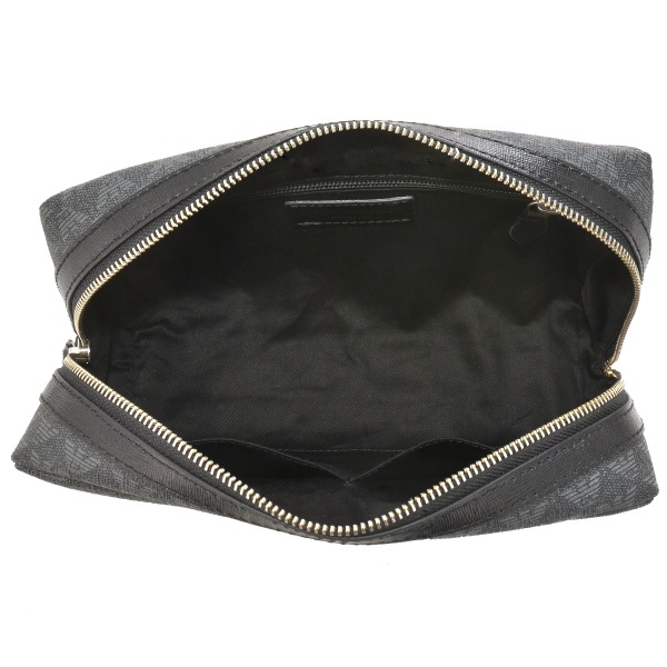Emporio Armani Black And Gray Logo Printed Handbag In Black