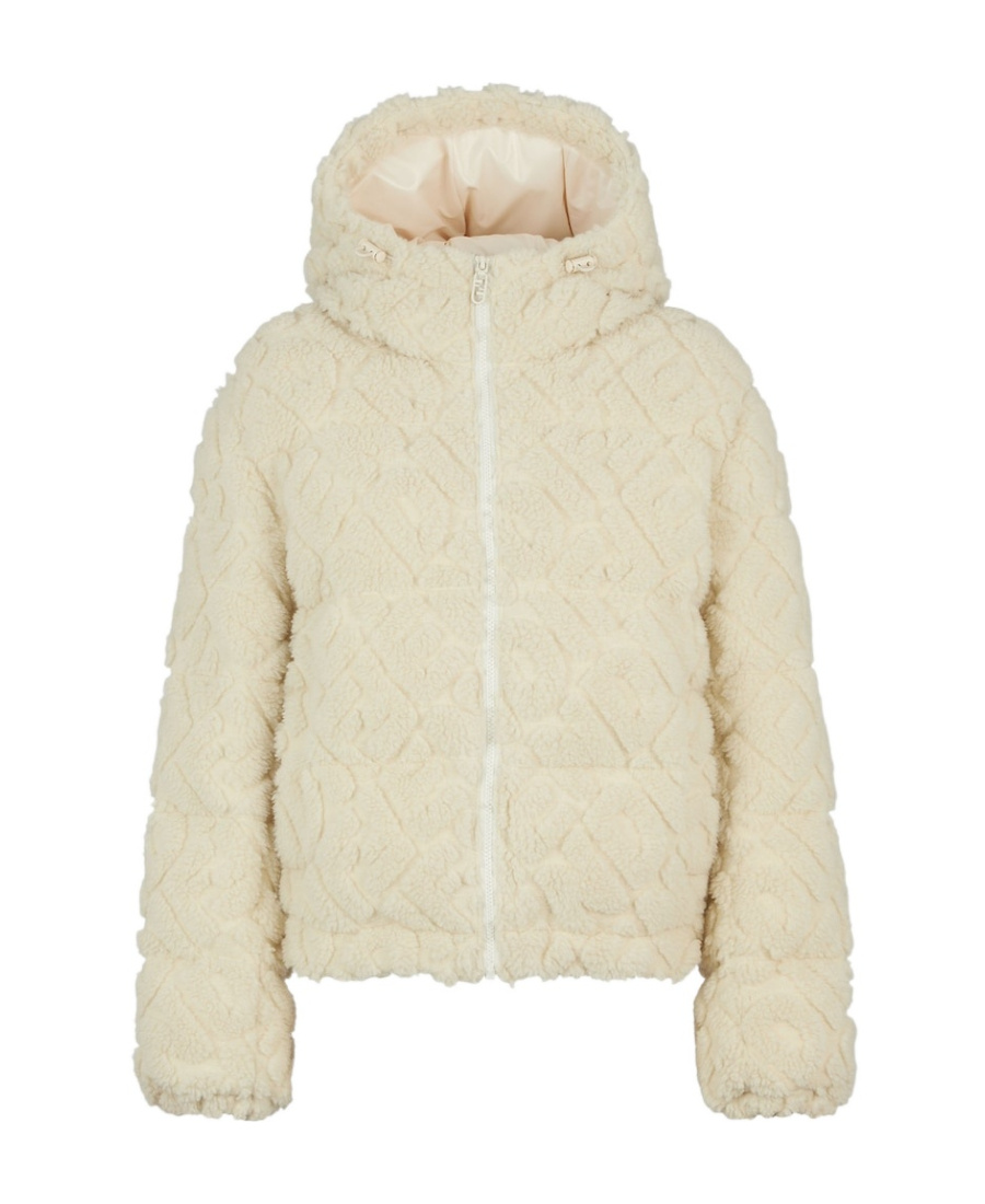 Fendi Ff-pattern Hooded Ski Jacket In Nude