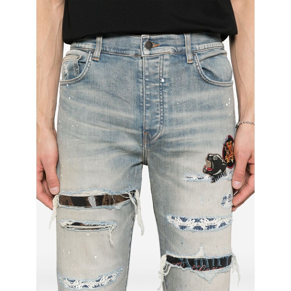 Amiri Belt-loop Jeans In Gray