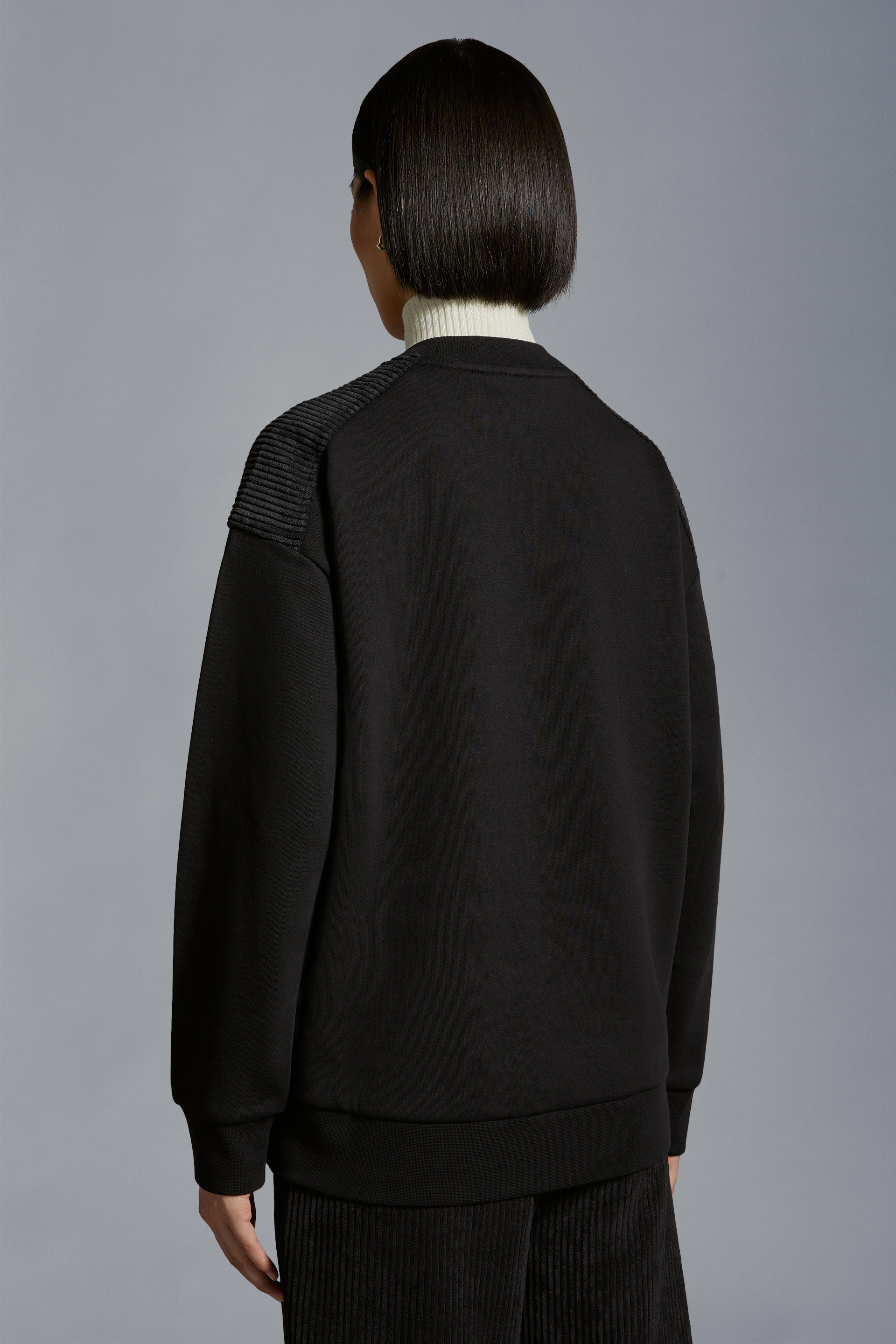 Moncler Rhinestone-embellished Logo Sweatshirt In Black