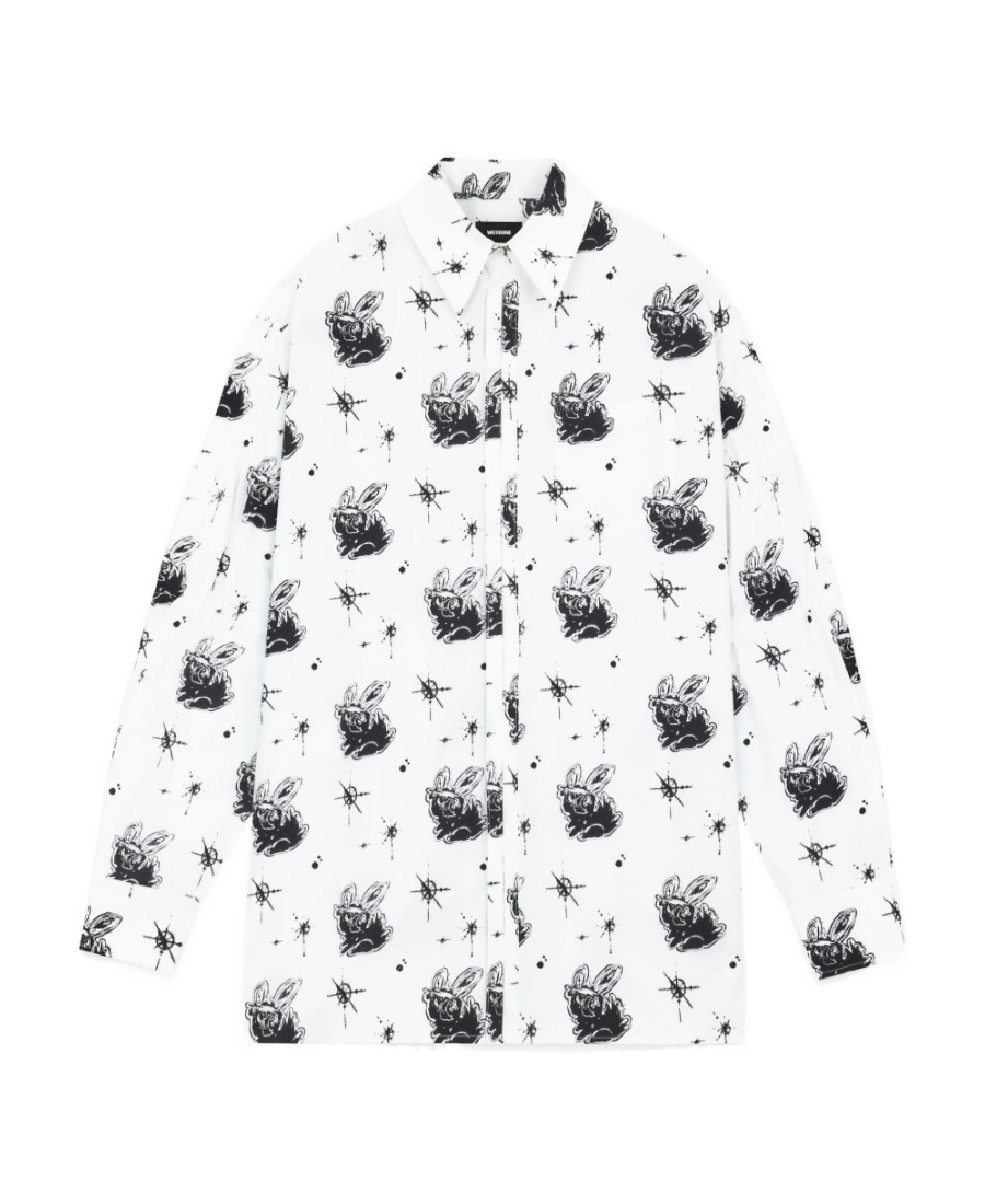 We11 Done White Rubber Band Shirt In White