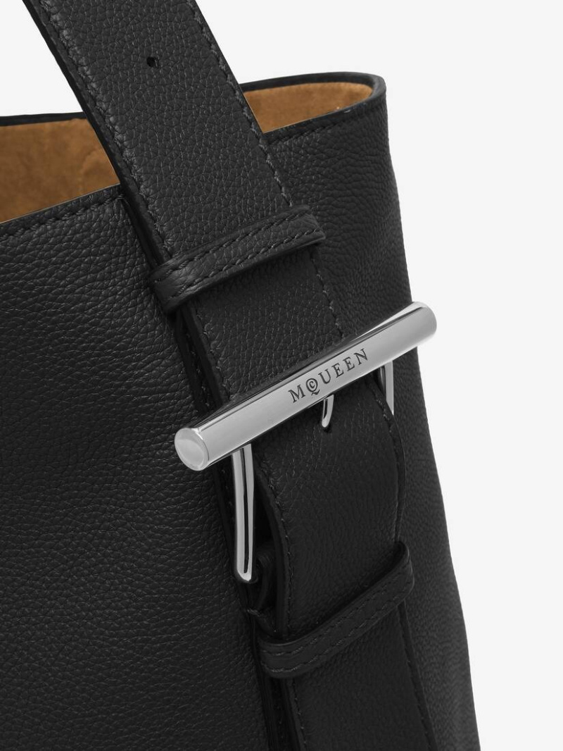 Alexander Mcqueen T-bar Sling Shopper Bag In Black