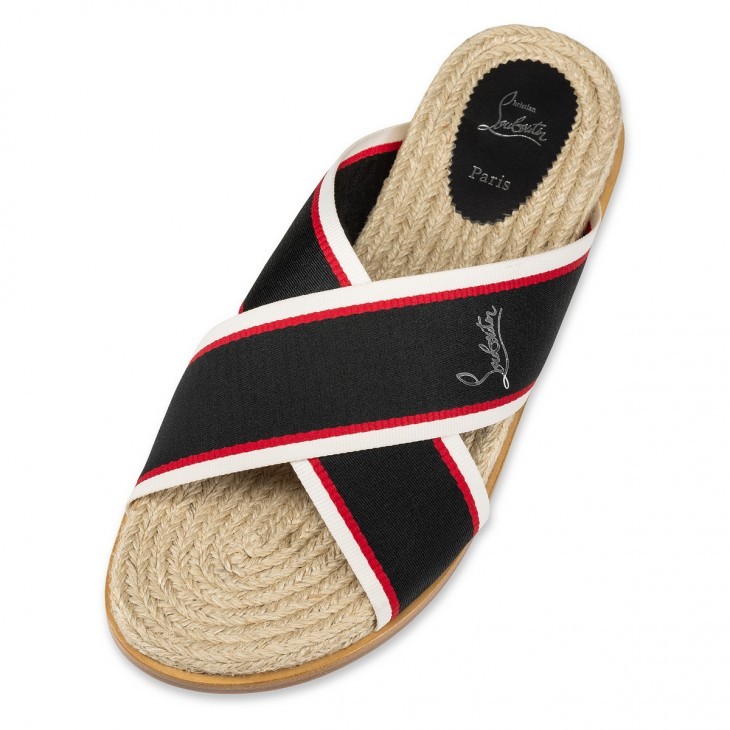 Christian Louboutin Hot Cross Slides In Black