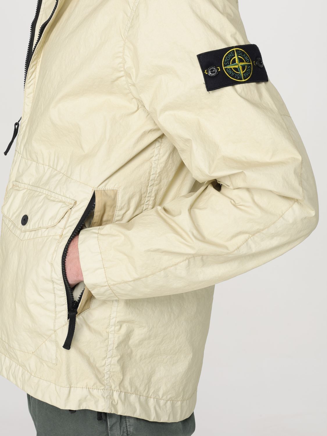 Stone Island Compass-badge Jacket In Nude