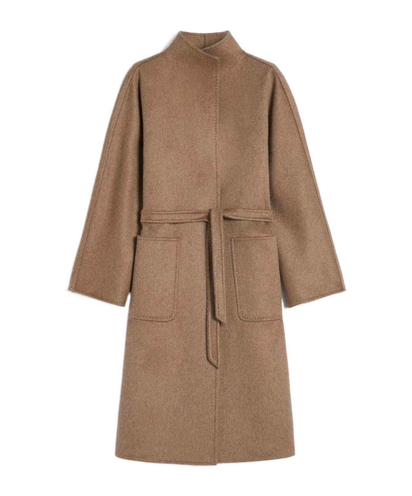 Max Mara Midi Cashmere Cardigan Coat In Brown