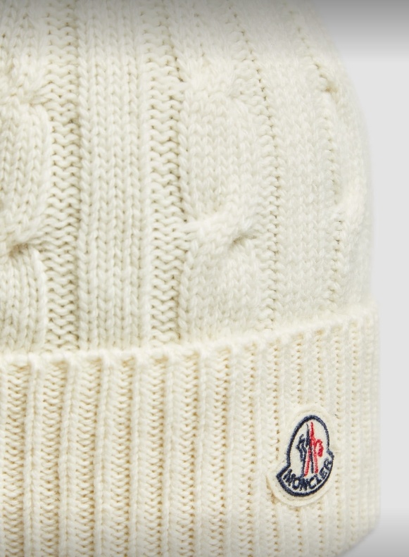 Moncler Wool And Cashmere Pommel Caps In White